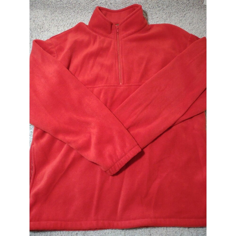 Vtg Native Habitat Planet Earth Red L Fleece Coat Retractable Hem